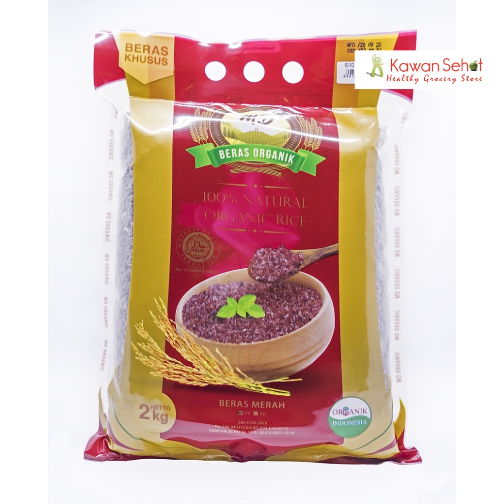 

MD Organic Red Rice Pecah Kulit 2 Kg | Beras Merah Organik