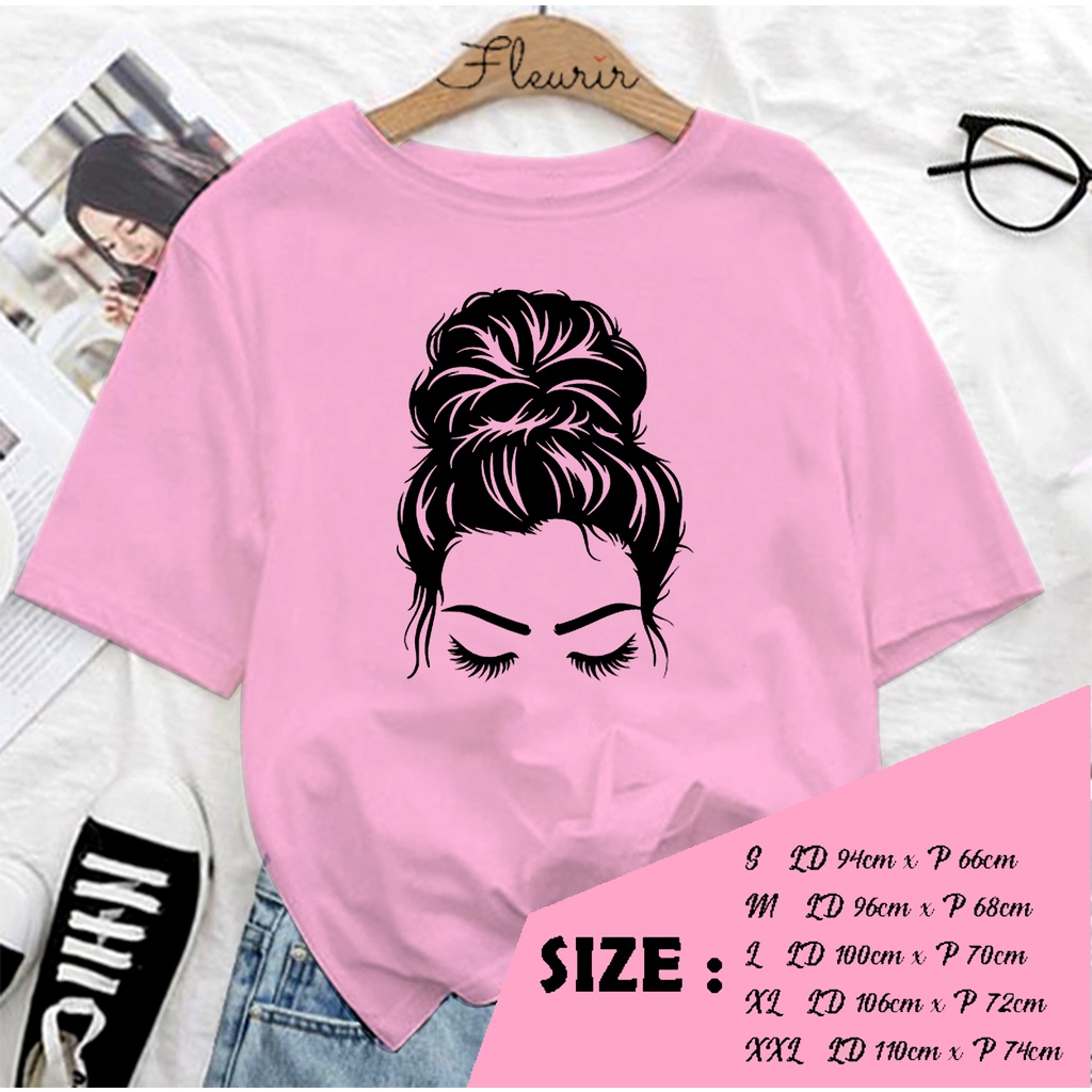 FLEURIR - COD KAOS WANITA GIRL HAIR PRIA REMAJA DEWASA UNISEX TSHIRT JUMBO