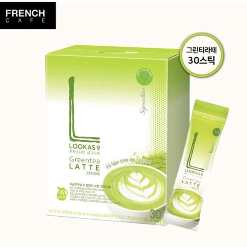 LOOKAS9 Green Tea Latte (30 Sachet) Made in Korea/ Kopi Sachet Korea