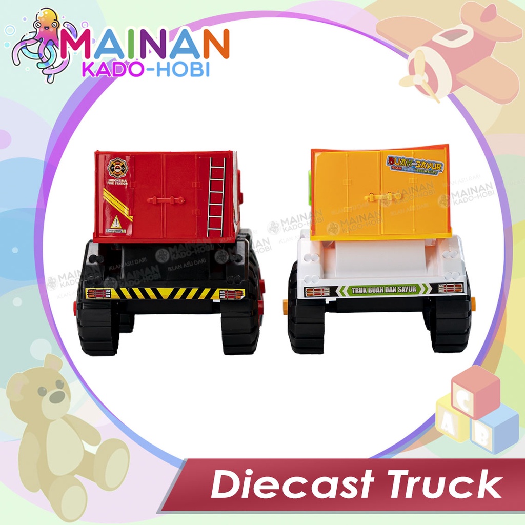 HADIAH GIFT MAINAN ANAK DIECAST MOBIL TRUK BUAH DAN DAMKAR