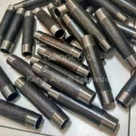 Pipa Nepel Besi Drat 1" Inch / Pipa Nepel Carbon Steel ( P .35Cm )