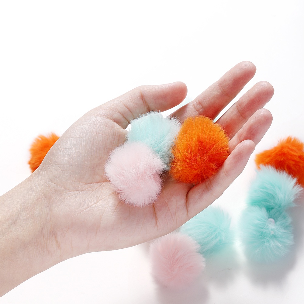 St, kunkka 3pcs 8cm 5CM Rex Rabbit Fur Ball pompom Bola Bulu Hiasan