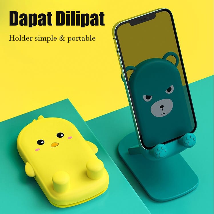 Phone Holder Kartun lucu Universal Folding Dekstop Stand Meja karakter Penyangga Handphone HD40 / T2 ACC