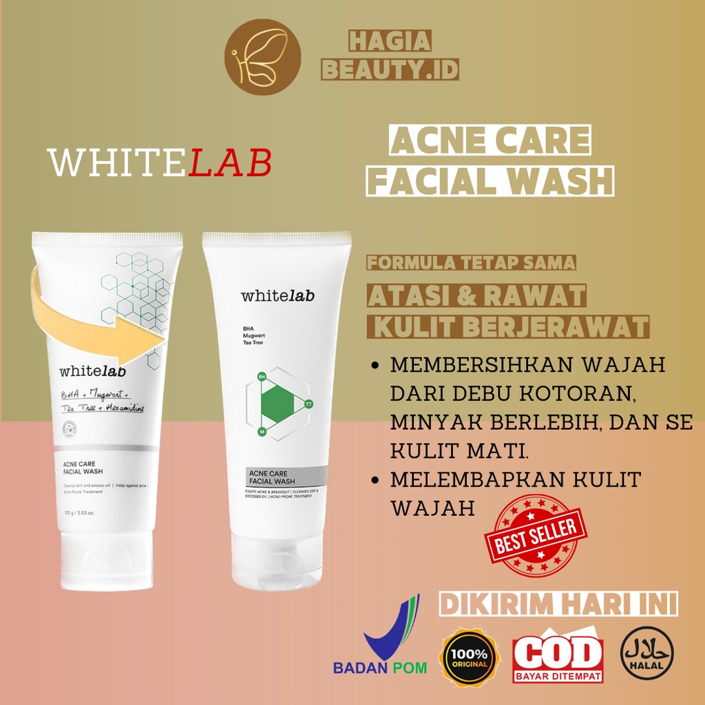 Bisa COD - Whitelab Acne Care Facial Wash - Sabun Cuci Muka Untuk Kulit Jerawat Kontrol Minyak Berlebih Anti Bakteri