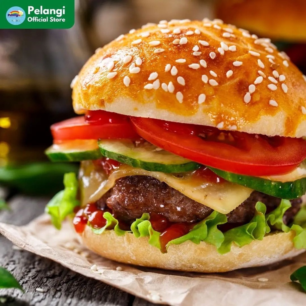 Daging Burger Non MSG - Daging Isi Premium Burger Patty Beef - Chicken - Fish All Variant kemasan 350g Pelangi Anak Frozenfood