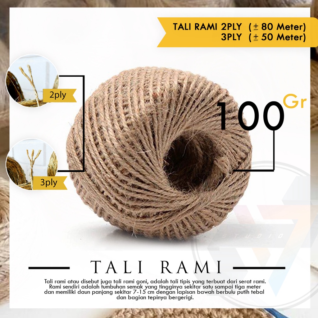 Tali Rami Goni 2ply 80m / 3ply 50m berat 100gr