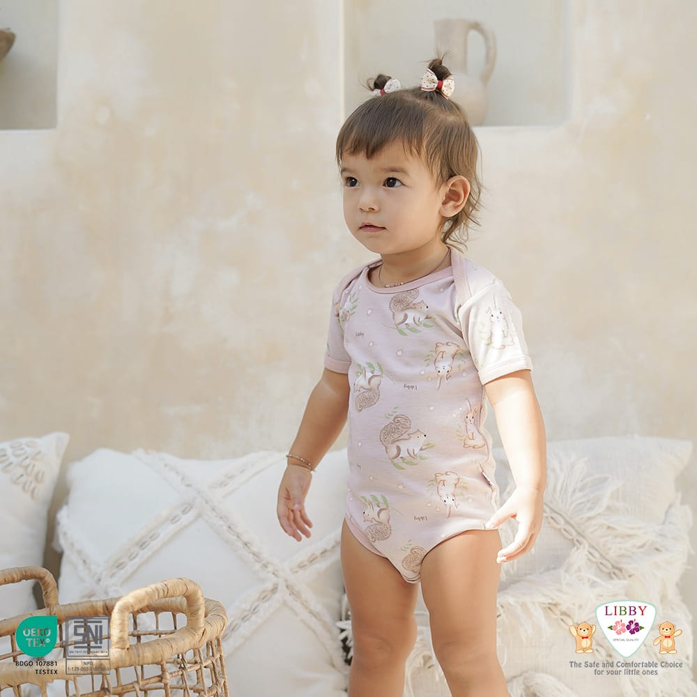 Libby Premium Jumper Segiempat Motif Boy &amp; Girl / Romper Bayi