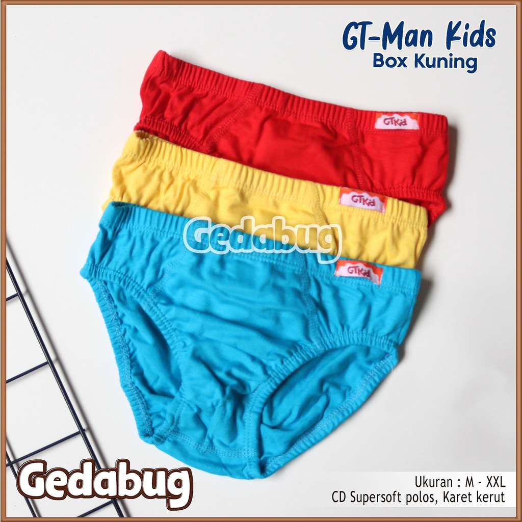 CD Anak GT MAN Kids Kuning | Celana dalam anak karet kerut polos | Gedabug