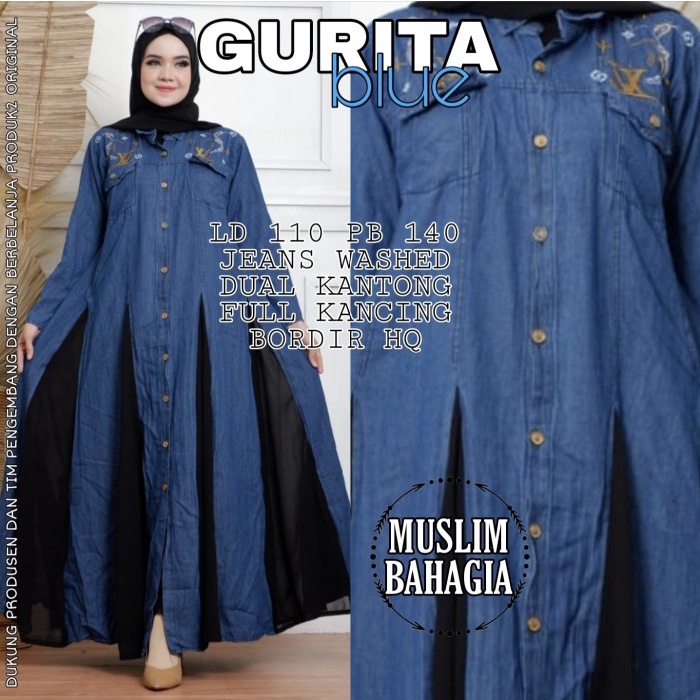 Gamis Gurita Denim Blue (ITAH TEWEI)