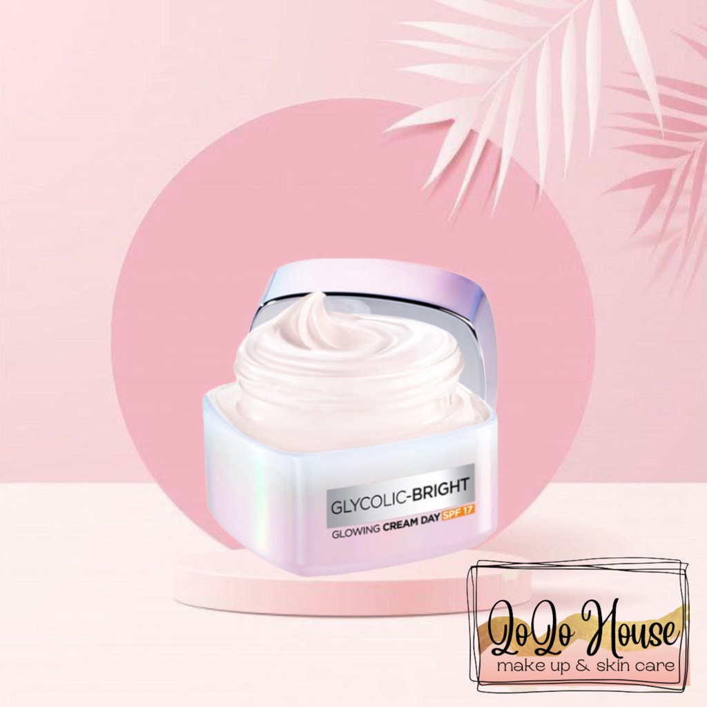 L'OREAL PARIS GLYCOLIC BRIGHT GLOWING DAY CREAM - 15 ml / 50 ml KRIM SIANG GLYCOLIC LOREAL