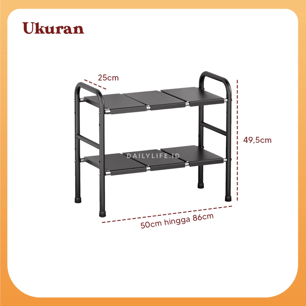 Rak Dapur Penyimpanan Flexible Rak Susun Serbaguna Rak Bawah Wastafel Rak Dapur Penyimpanan Flexiblel - Dailylife.id