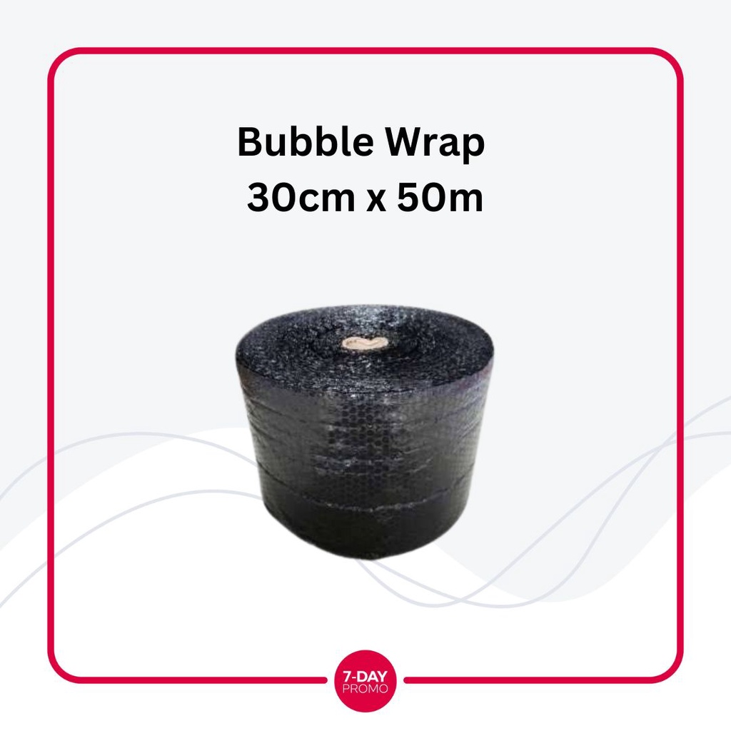 BUBBLE WRAP ROLL HIGH QUALITY uk 1,25m x 50m plastik hitam putih 125cm x 50m &amp; 30cm x 50m