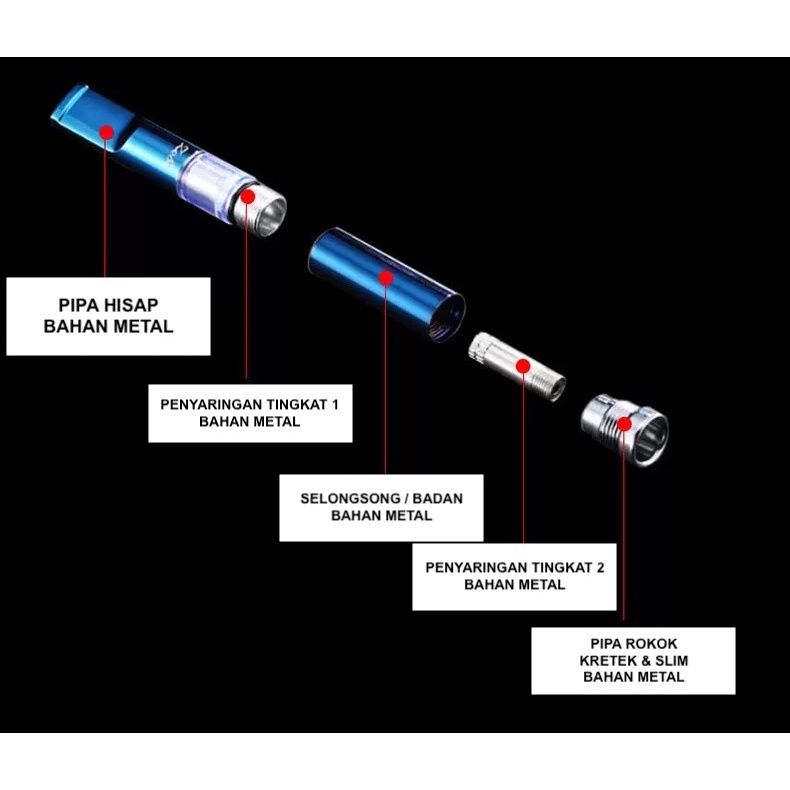 ORIGINAL ZOBO ZOBON ZB331 PIPA DOUBLE FILTER DUAL SARINGAN ASAP PERMANEN BISA SEMUA UKURAN SET DENGAN BOX