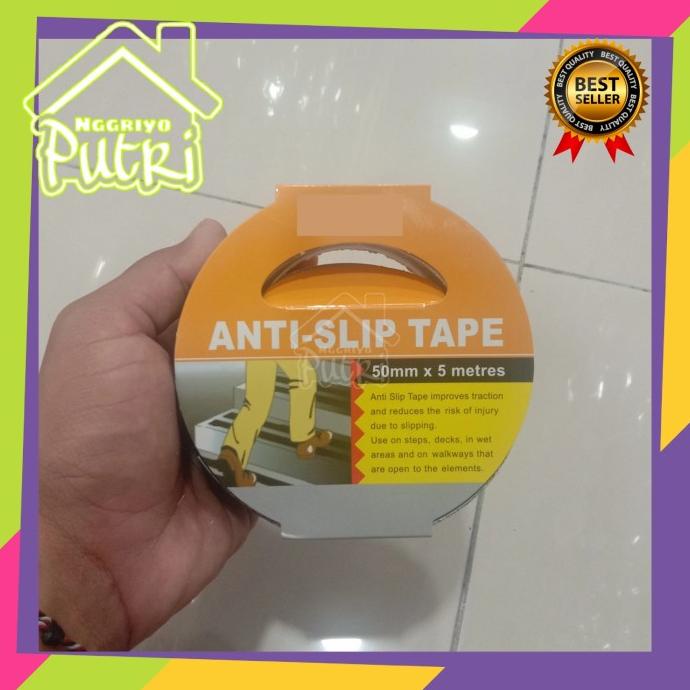 

Lakban Anti Slip Tangga Sticker Safety walk High Power 5cmx5Mtr-Black DISKON