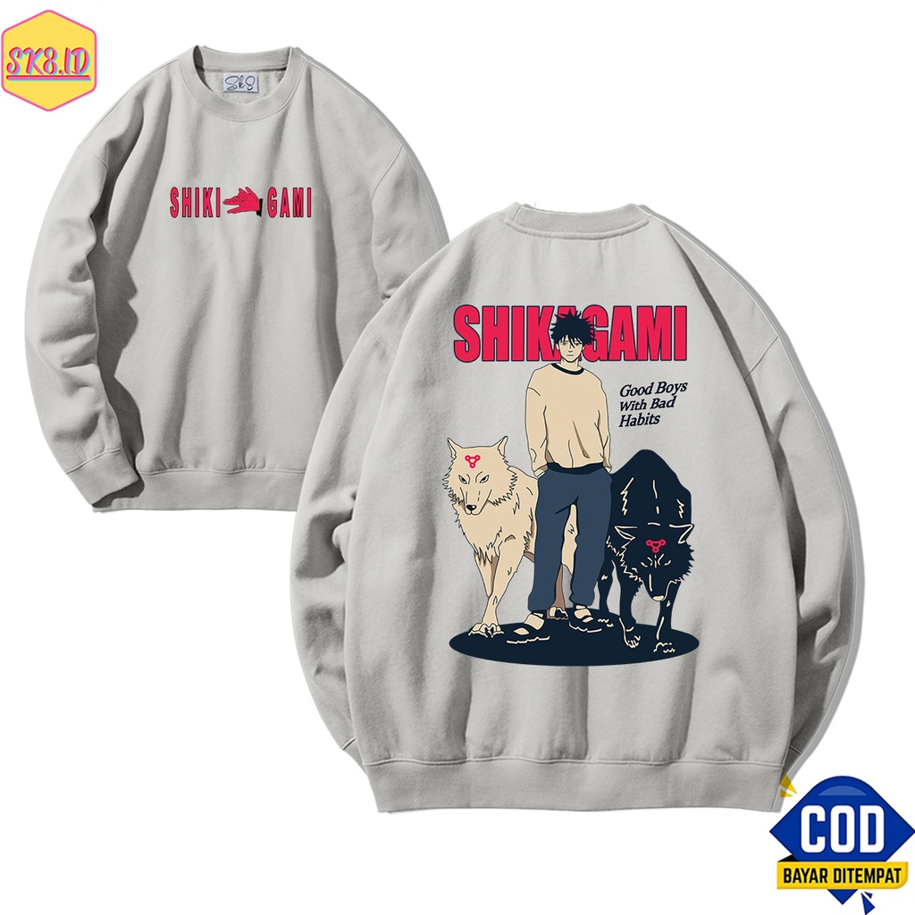 CREWNECK SWEATER ANIME JUJUTSU KAISEN SWEATSHIRT ANIME MEGUMI JJK