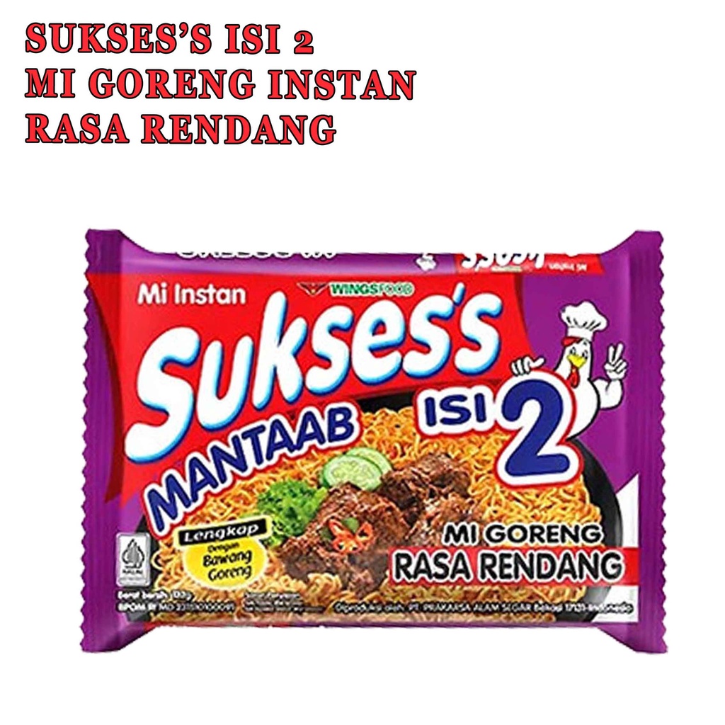 Mi Goreng Instan* Mie Sukses Isi 2* Mi Rasa Rendang* 132g