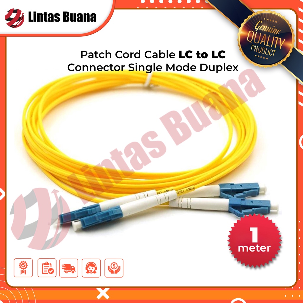 Patch Cord Cable 1 Meter LC UPC to LC UPC  Connector Single Mode Duplex Fiber Optic