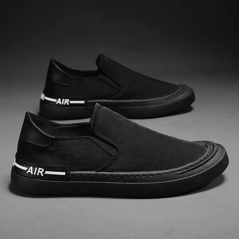 Enpor Sepatu Hitam Slip On Pria Sepatu Santai Pria Casual Tanpa Tali Slop Sport MC105