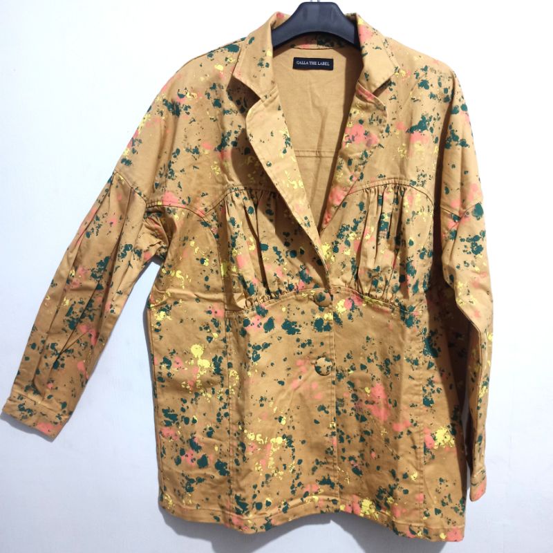SKY DOT MUSTARD DENIM JACKET - CALLA THE LABEL