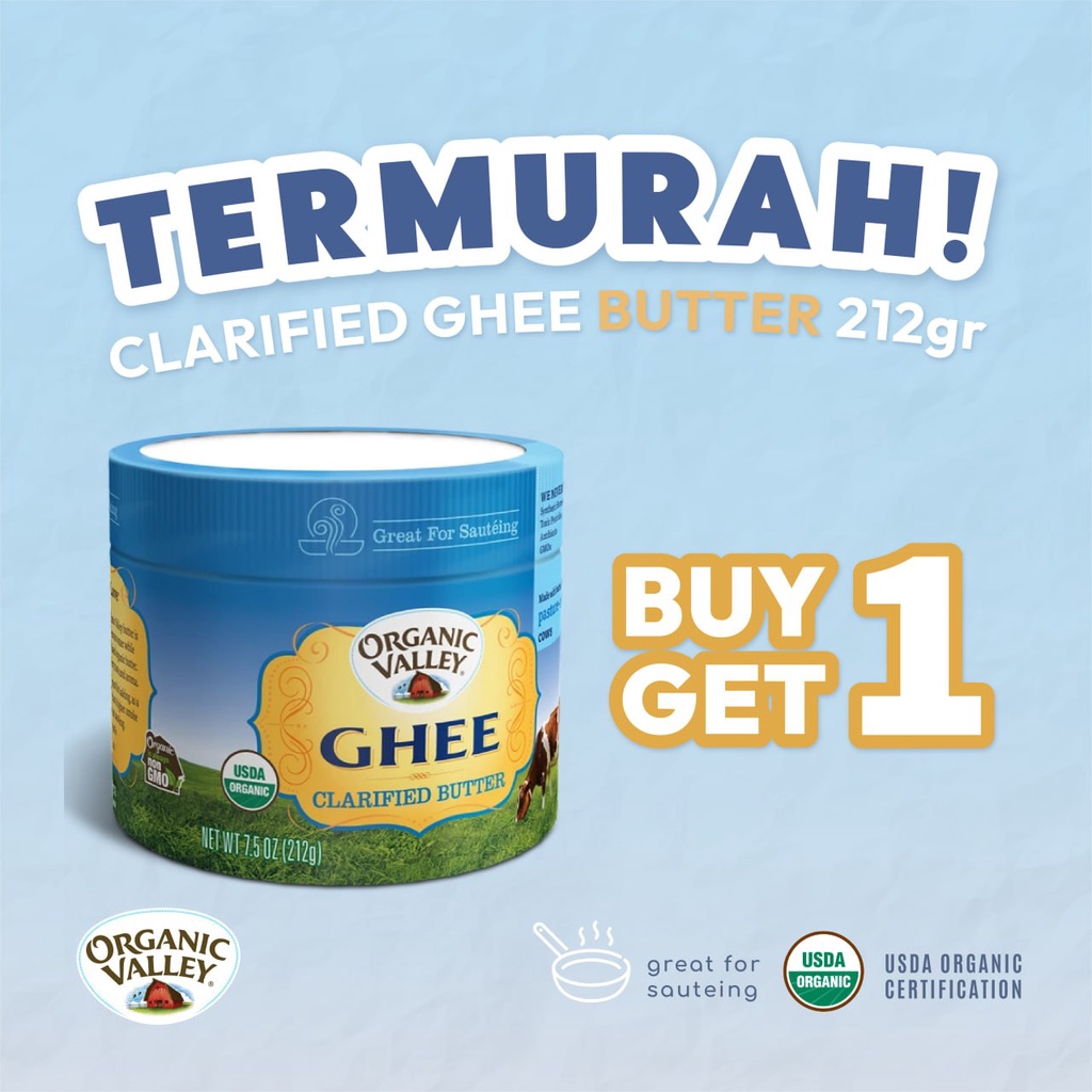 Buy 1 Get 1 Organic Valley Ghee Clarified Butter 212 gr