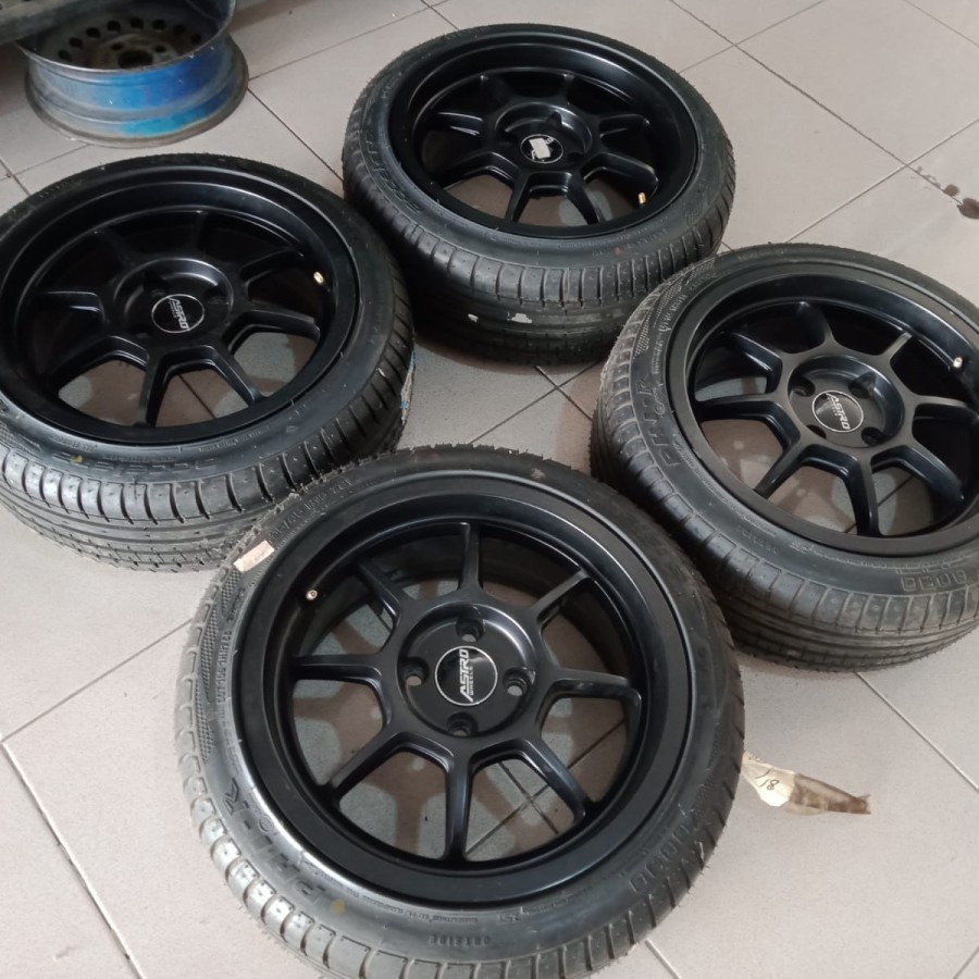 Velg Mobil Bekas Ring 15 Baut 4 ASTRO R15X7 4X100 ET53 BAN 195 45 R15
