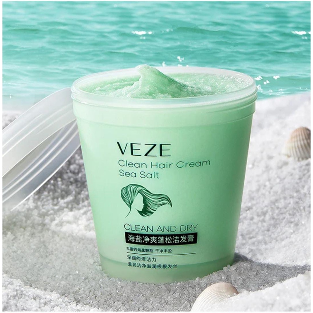 Veze Clear Hair Cream Sea Salt Krim Rambut Garam Laut Bersih Dan Kering 250Gram LS