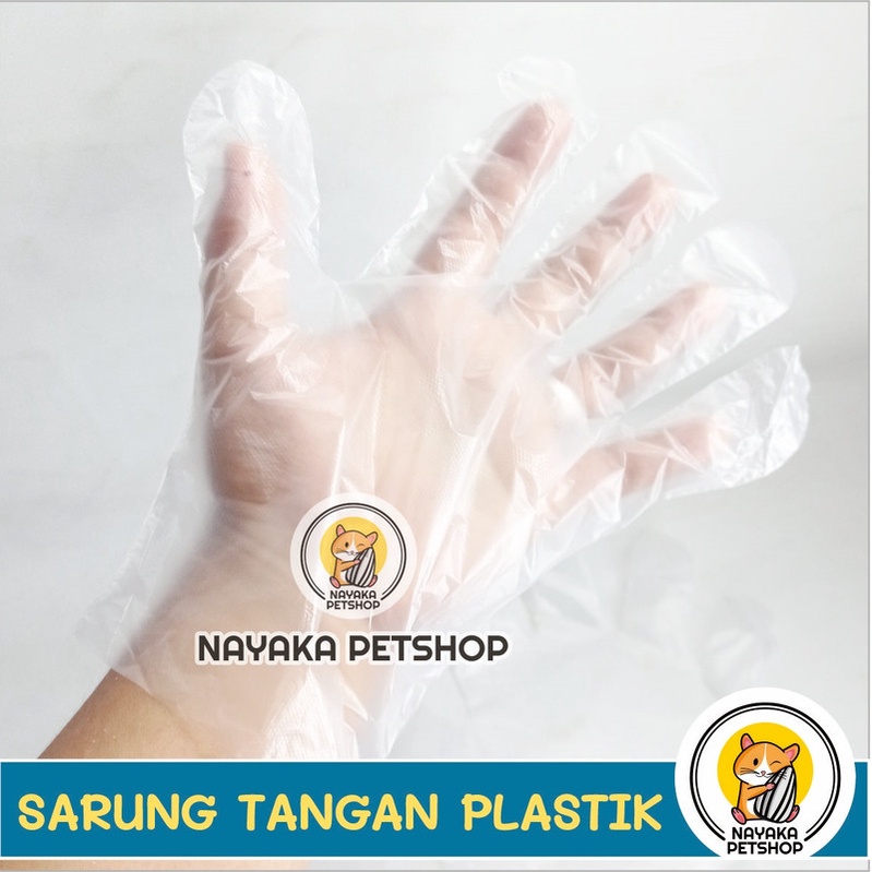 Sarung Tangan Plastik Hewan Anti Kotor Basah Hamster Sugar Glider Kucing Musang