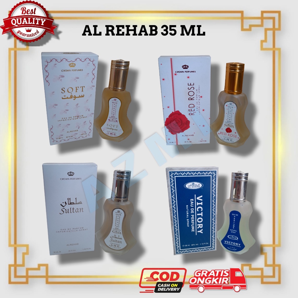 (ALL 2) Parfum Al Rehab Spray All Varian 35ml, Original Jeddah/Minyak Wangi Sholat Parfum Pria ar rehab