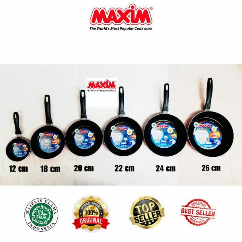 Maxim Valentino Teflon penggorengan 12 cm - 26 cm frypan anti lengket wajan valentino Teflon Maxim Wajan Cetakan Anti karat Fry Pan Maxim Teflon Penggoreng Wajan Valentino Ukuran 12 sampai 26