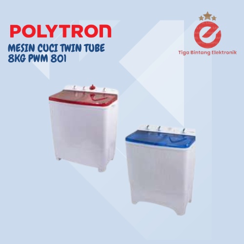 Mesin Cuci 2 Tabung Polytron PWM 801 (8KG)