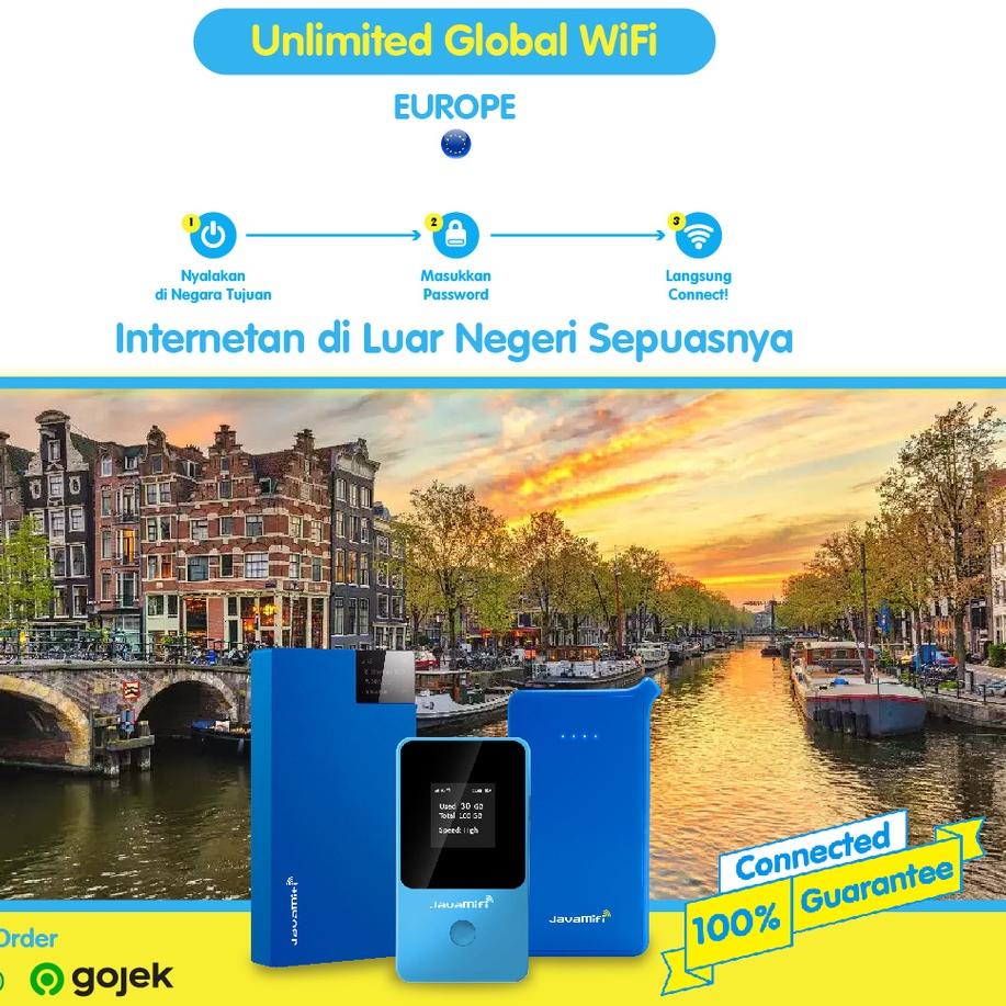 ➩ JavaMifi 4G Travel Wifi Europe Unlimited | Wifi Eropa ◌