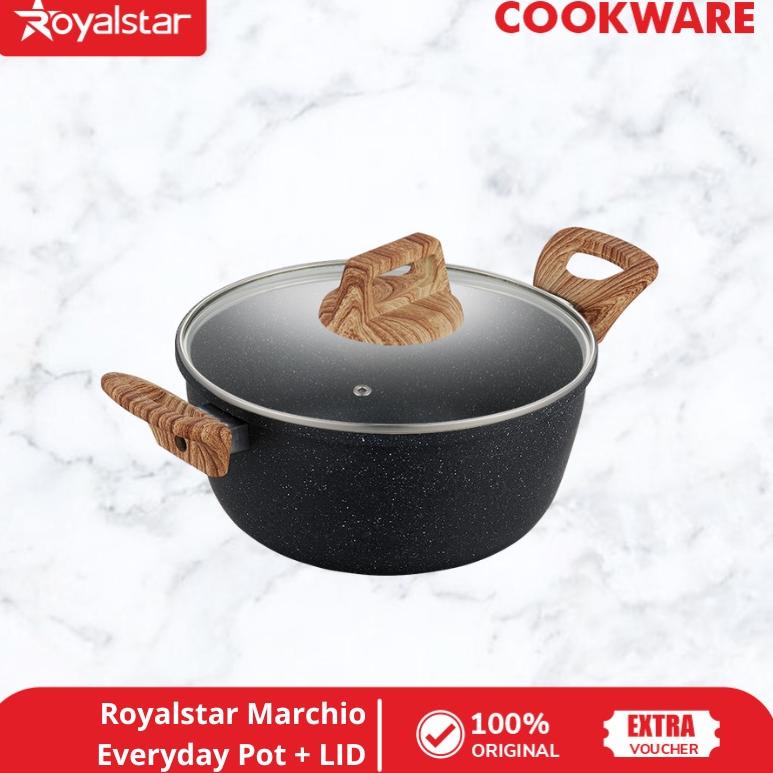 LANGSUNG ORDER Royalstar Marchio Everyday Pot + LID - Panci Serbaguna Panci Sop Batu Granit Sauce