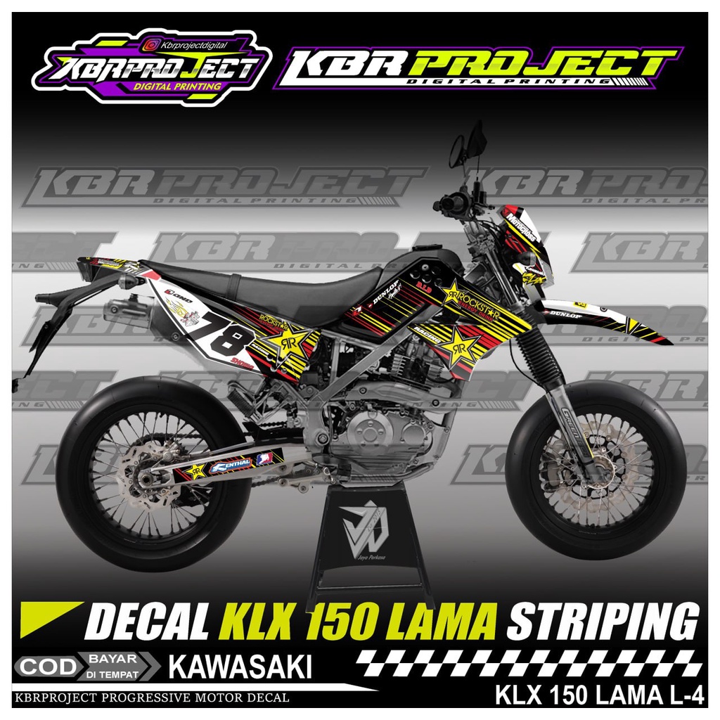 KLX 150 LAMA STIKER MOTOR KEREN DECAL STIKER FULL BODY LIS VARIASI KLX 150 LAMA STIKER MOTOR KAWASAK