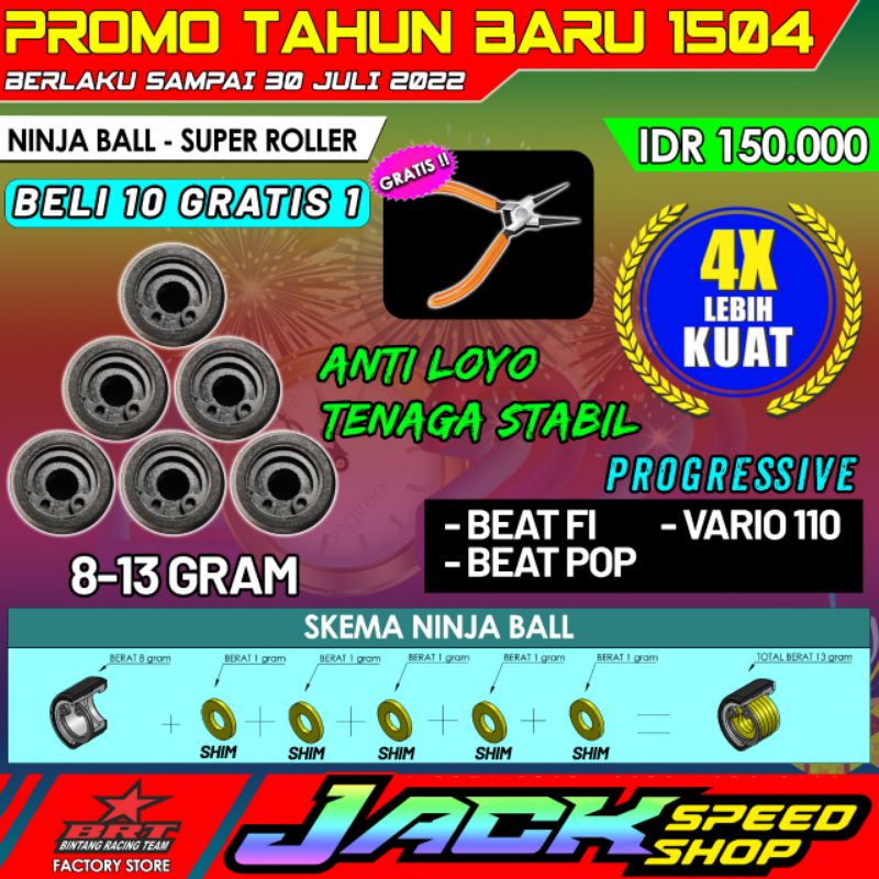 ROLLER NINJA BALL BRT BEAT FI ESP POP STREET SCOOPY VARIO 110 INJEKSI SPACY KARBU OLD LAMA NEW BARU 