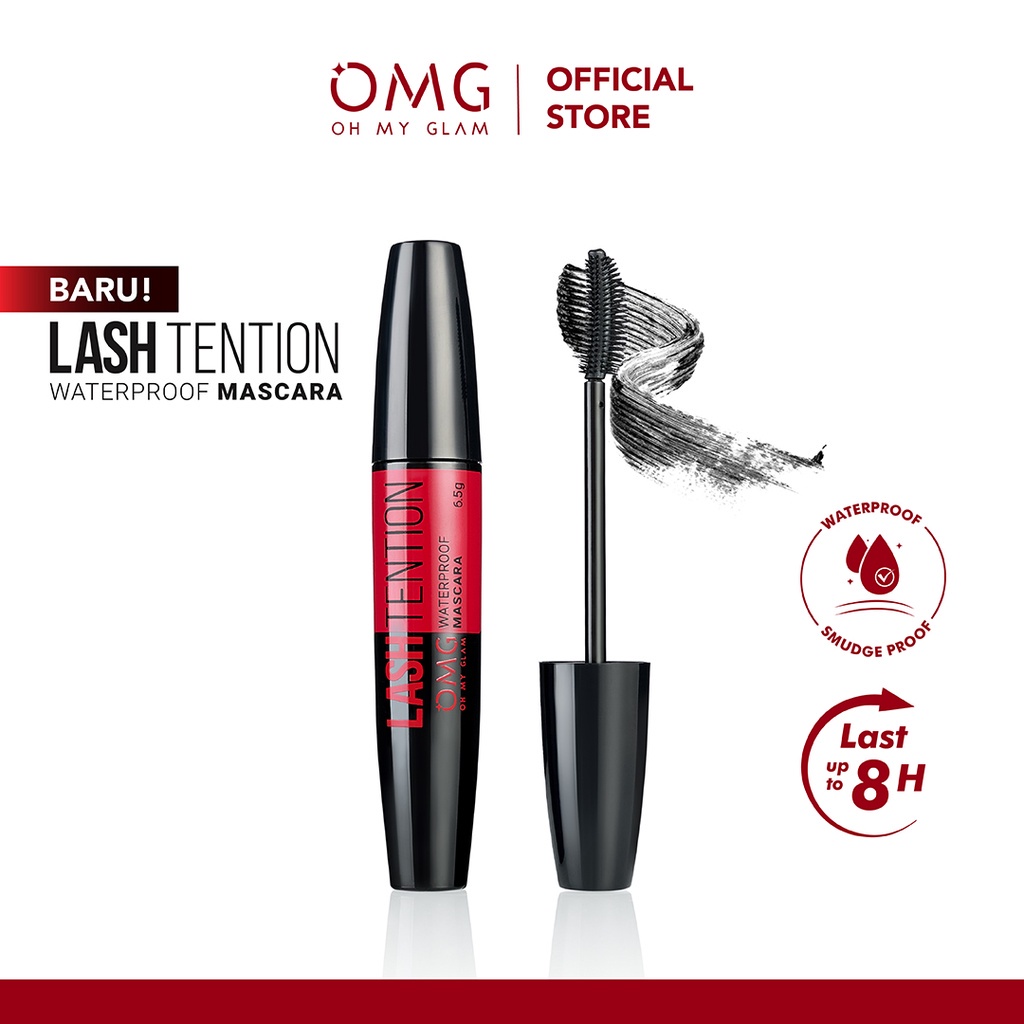 OMG OH MY GLAM LASHTENTION Waterproof Mascara 6.5 g - Maskara Eye Makeup Waterproof 4X Lebih Tebal