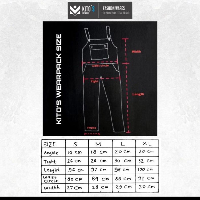 Kito'S Wearpack Style/Baju Kodok Pria-Wanita/Jumpsuit