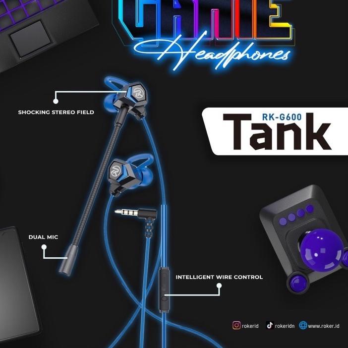 ➳ Headset Roker Gaming RK-G600 / Earphone Gaming Roker TANK / HF ROKER GAMING RK G600 ☑