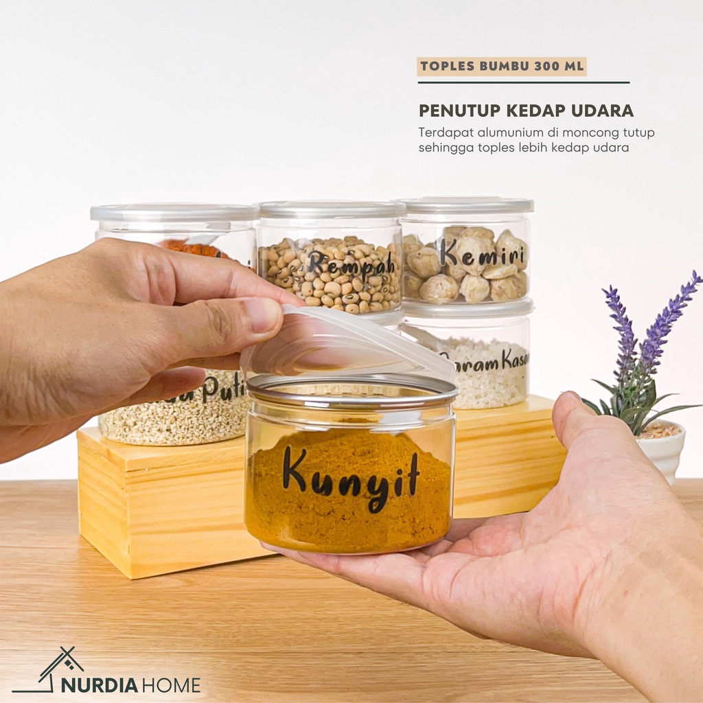 Toples Bumbu Dapur 300 ml Nurdia Home (Tempat bumbu dapur / Wadah bumbu / Botol Bumbu) - J02