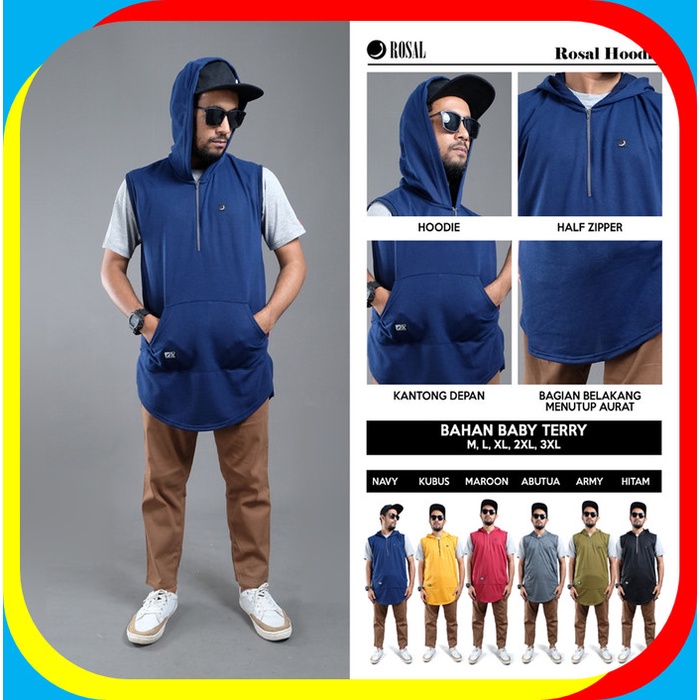Rompi Sholat MURAH ROMPI SHOLAT (ROSAL) HOODIE - Biru, M(F4Y3) rompi sholat pria muslim rompi sholat