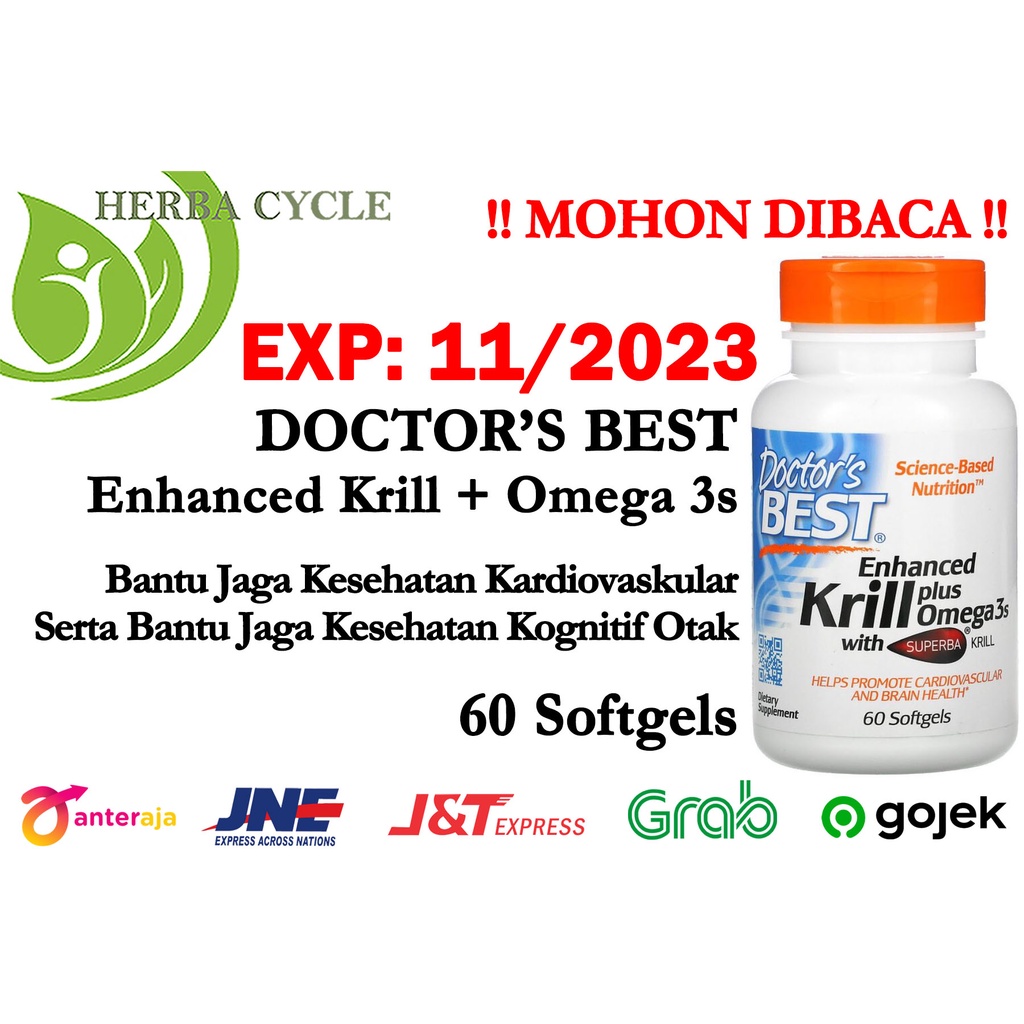 Doctors Best Enhanced Krill Plus Omega3s with Superba Krill 60 Softgels ORI USA