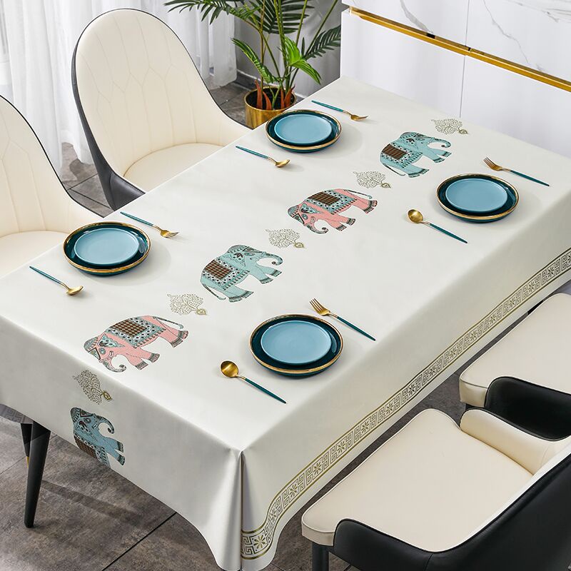 Taplak Meja Makan Ruang Tamu Aesthetic Premium 140x180cm Alas Meja Sultan Elegan Anti Air Ukuran Lebih Besar Dan Tebal PVC Waterproof Table Cloth