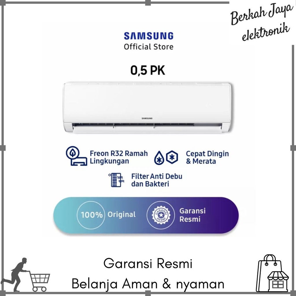AC SAMSUNG 0.5 1/2 PK AR05TGHQASIN 100% ORI - UNIT ONLY