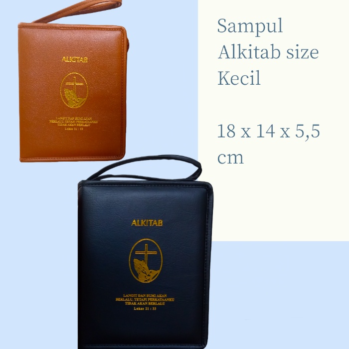 Sampul Cover Alkitab Kecil Polos  Rohani Kristen Katolik Resleting Tali