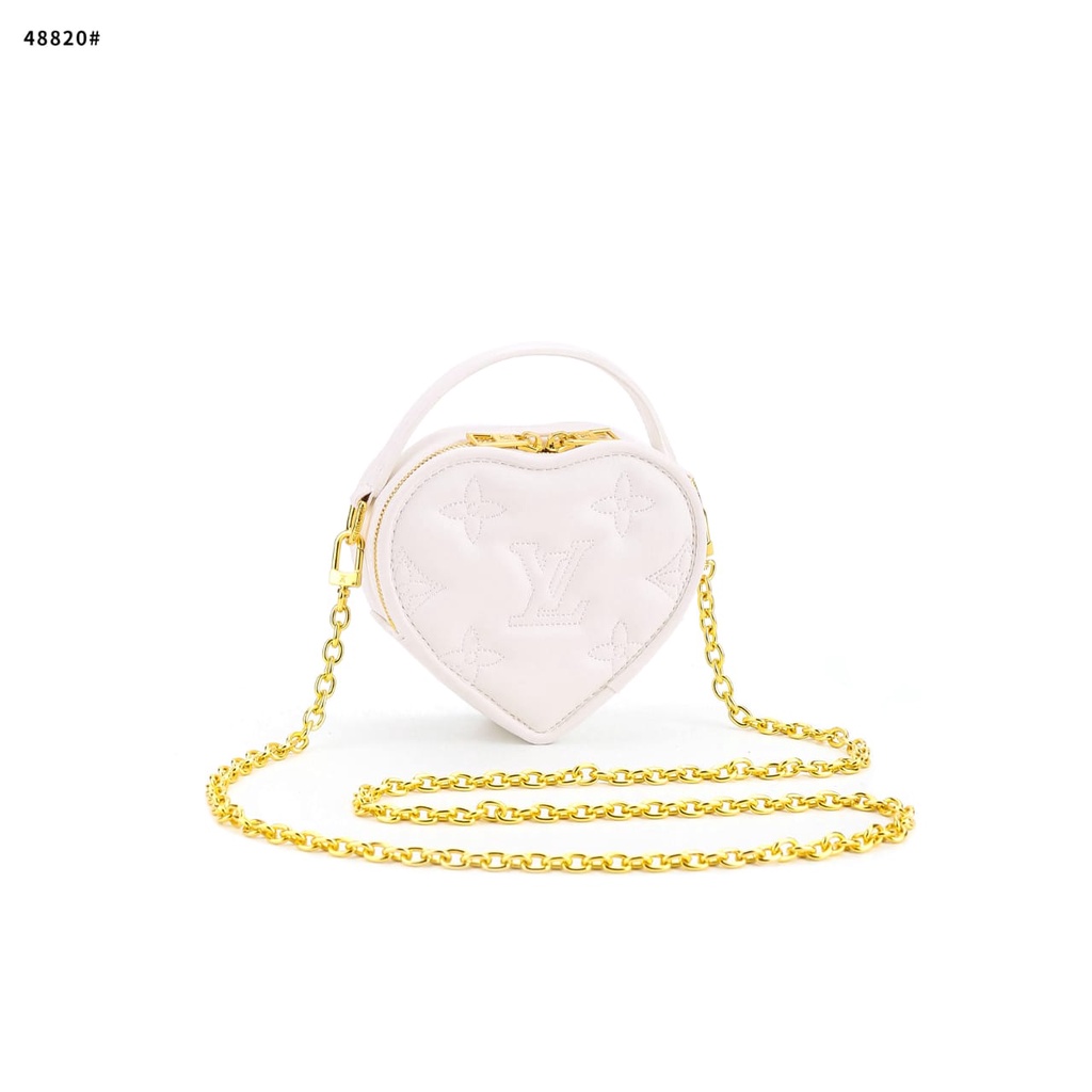 BAG Pop My Heart Pouch Leather Bag's Gold Hardware 48820