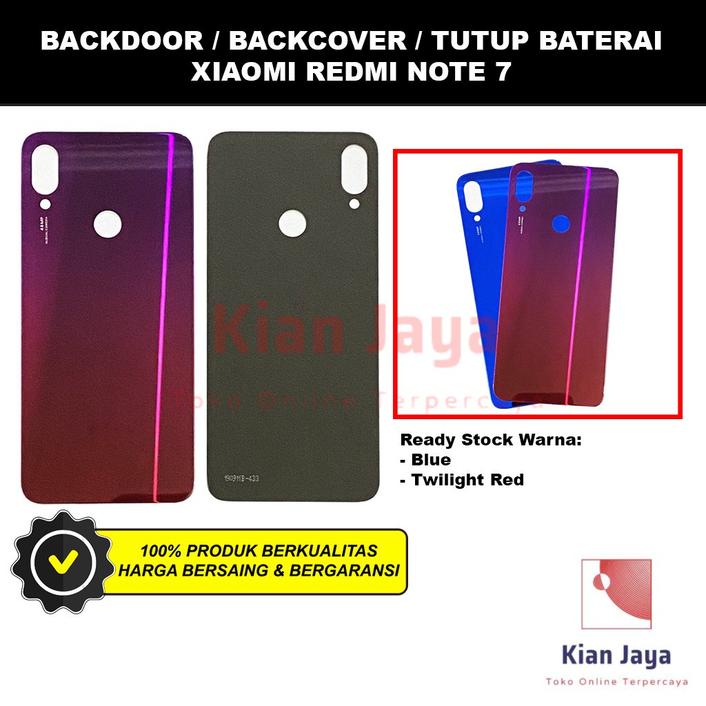 Backdoor Xiaomi Redmi Note 7 Back Cover Tutup Belakang Baterai Cassing Casing Backcase Original