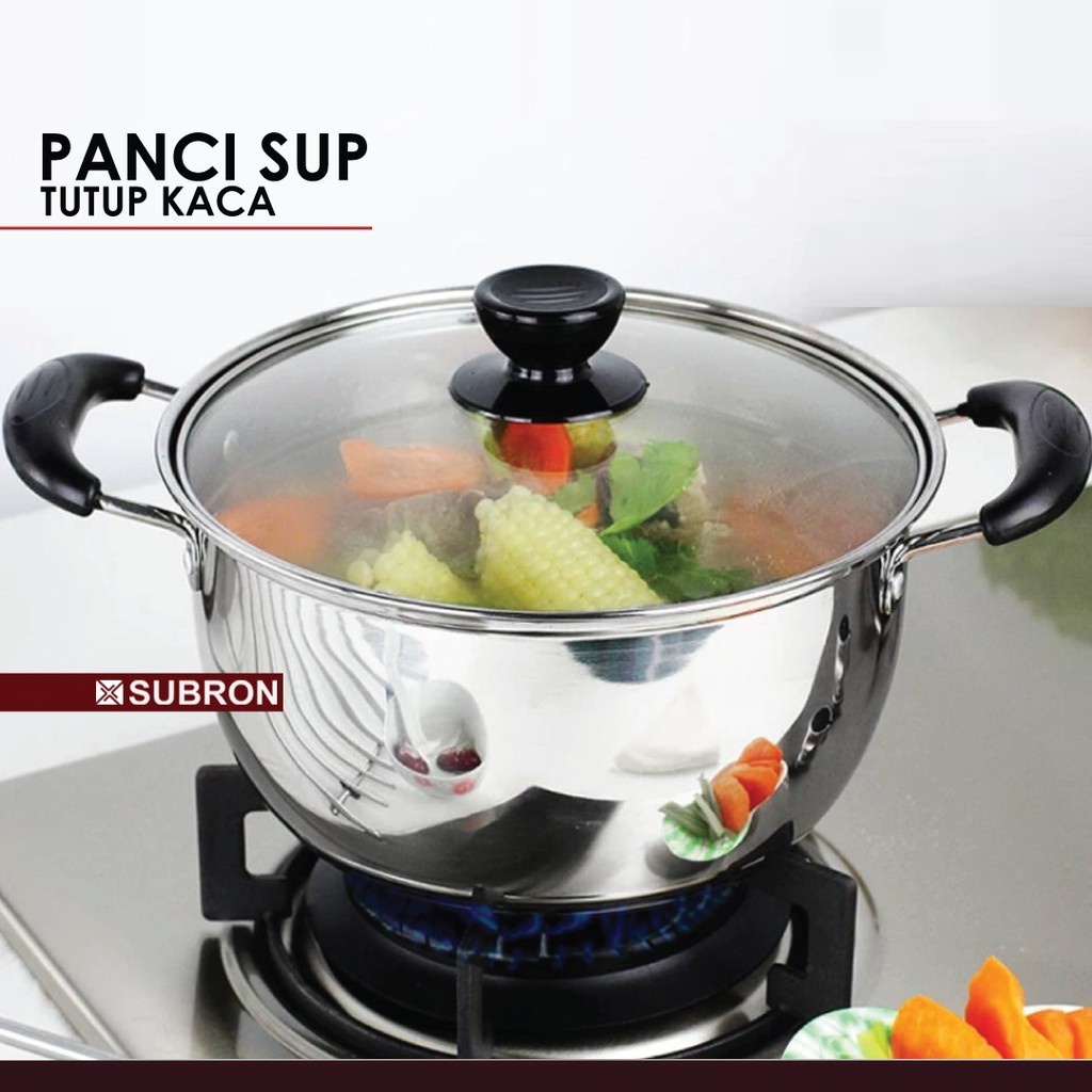 YY 26CM PANCI MIE SUSU SAYUR SOUP SOTO STAINLES DENGAN TUTUP KACA