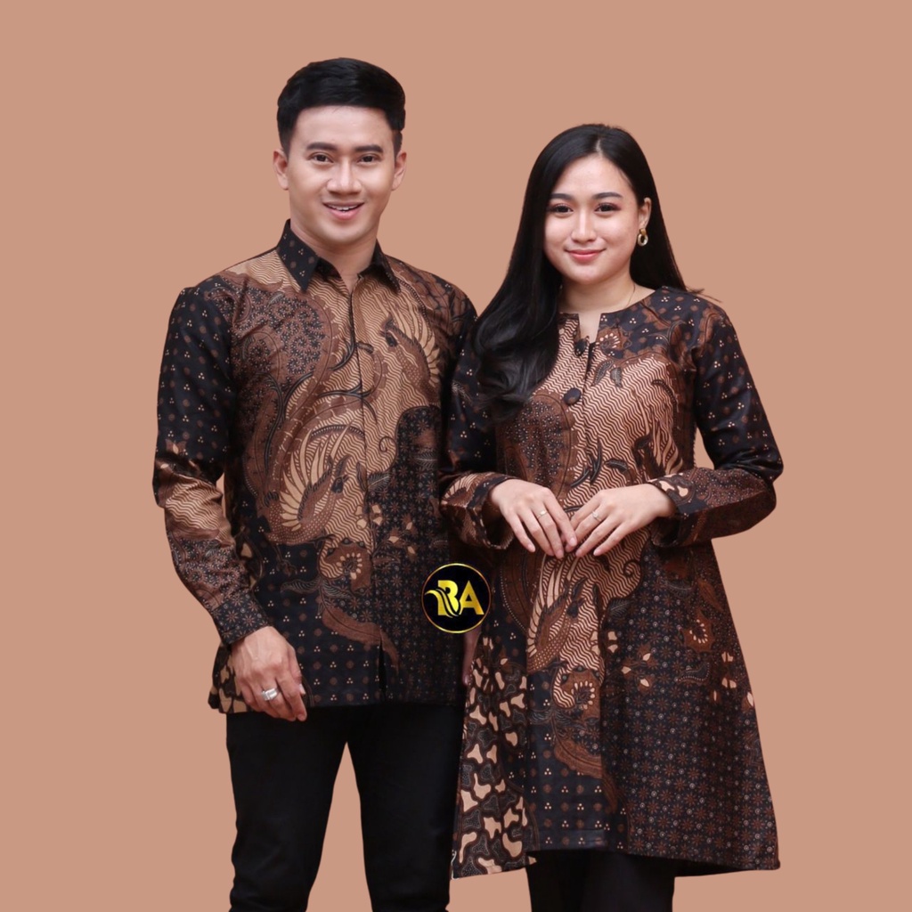 Batik Couple (MC Batik) - Baju Batik Couple Tunik Busui Friendly/Full Kancing Depan Kemeja Slimfit Lengan Panjang Ready Seragam Kantor