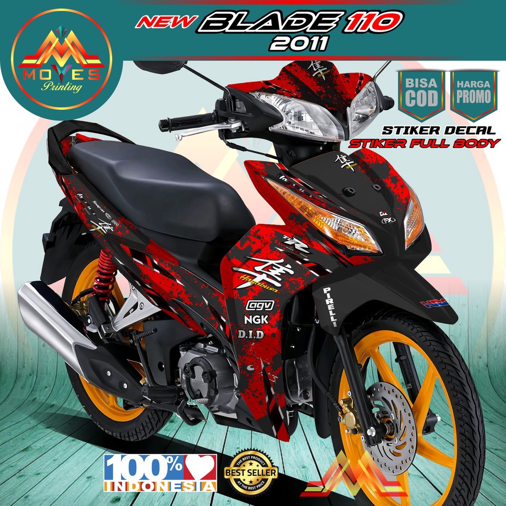 BISA COD. stiker new blade 110 decal stiker motor new blade 110 stiker variasi honda new blade 110 s
