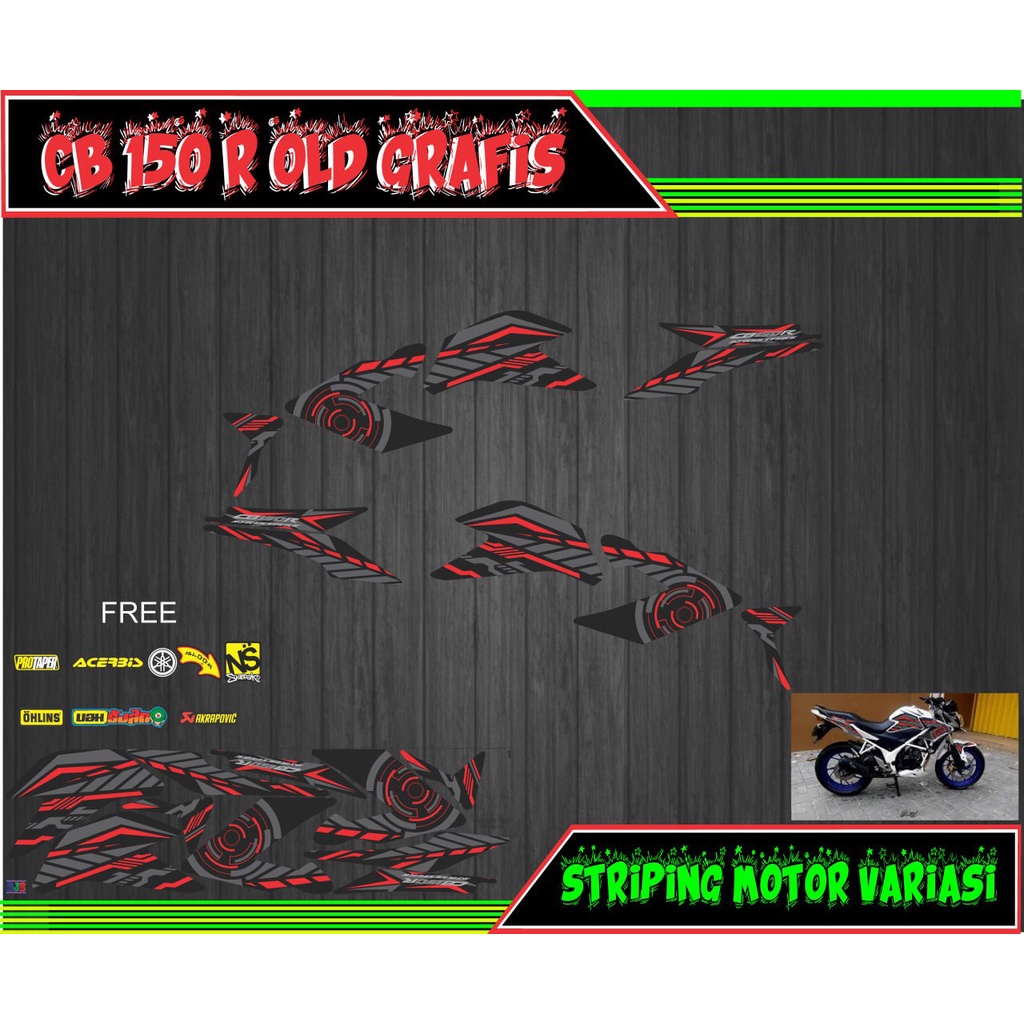 striping stiker motor cb150r old grafis circel