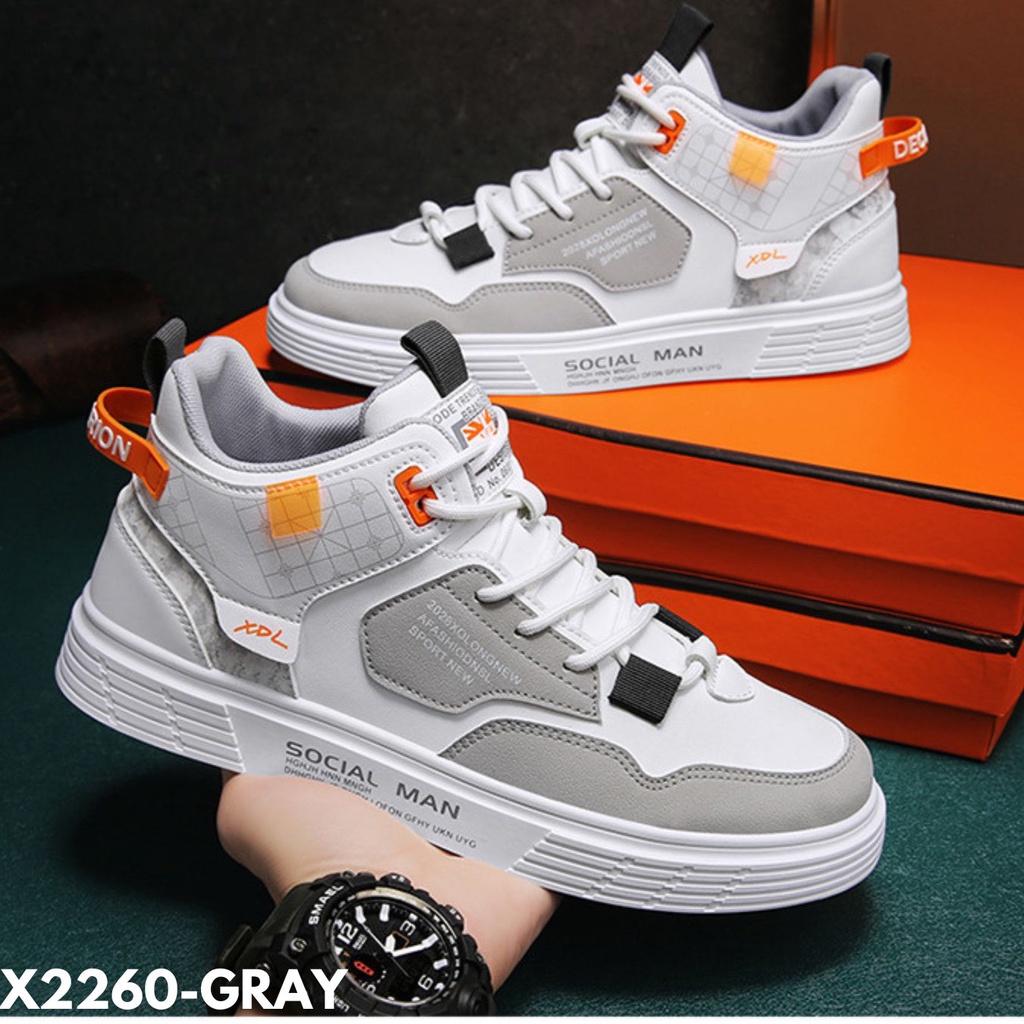 SEPATU PRIA SNEAKERS NEW FASHION HIGHCUT DESIGN CAKEP BERKUALITAS IMPORT BAHAN PU 2260